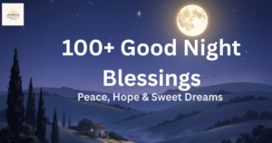 Good Night Blessings featured image with a peaceful moonlit sky and inspiring bedtime message