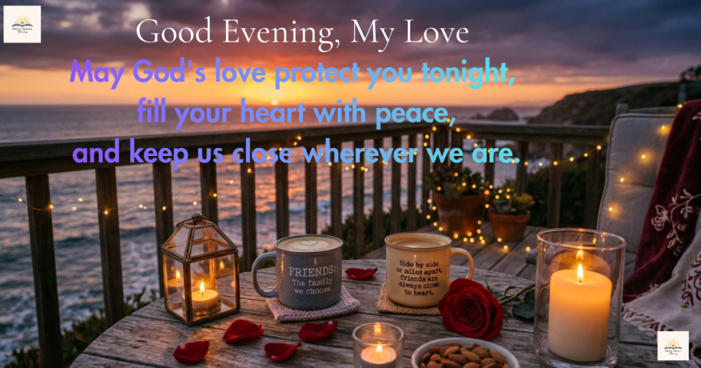 Romantic good evening prayer message for your loved one