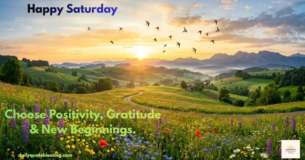 Positive Saturday morning blessings with sunrise