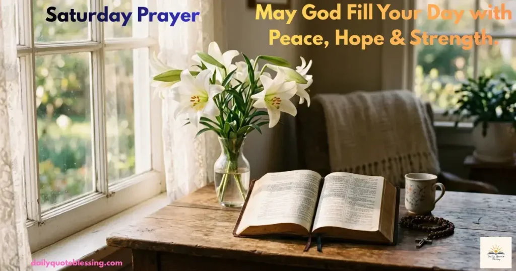 Saturday morning prayer with Bible and flowers