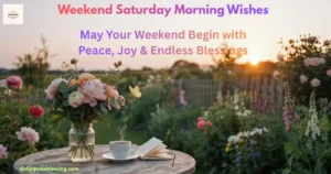 Weekend Saturday morning wishes with flowers and sunrise