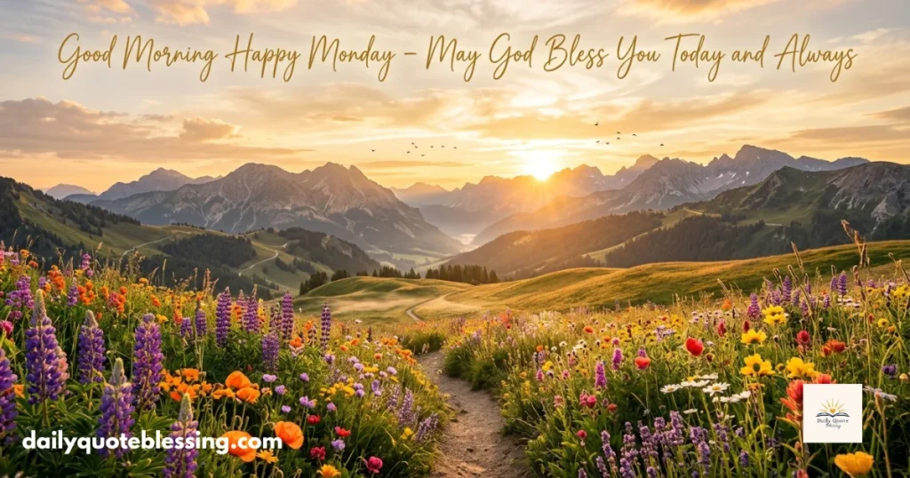 Good morning Happy Monday sunrise image with heartfelt blessings and God's guidance