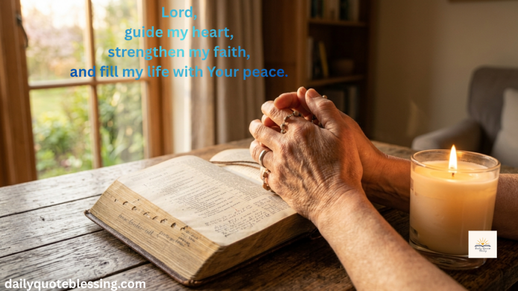 Palm Sunday prayer with open Bible