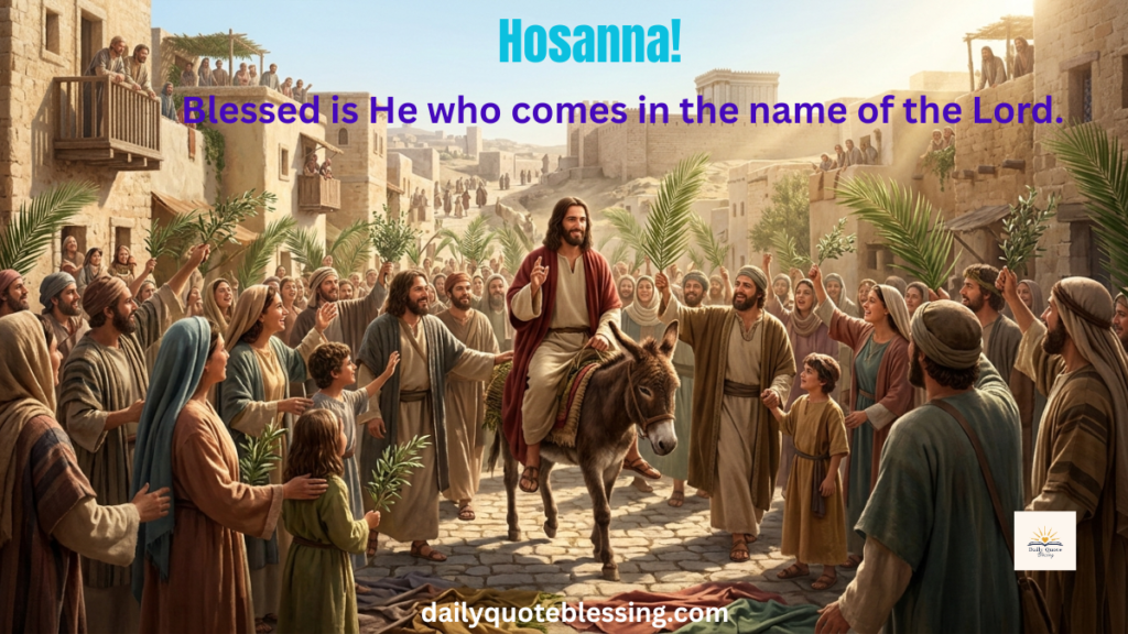 Jesus entering Jerusalem on Palm Sunday