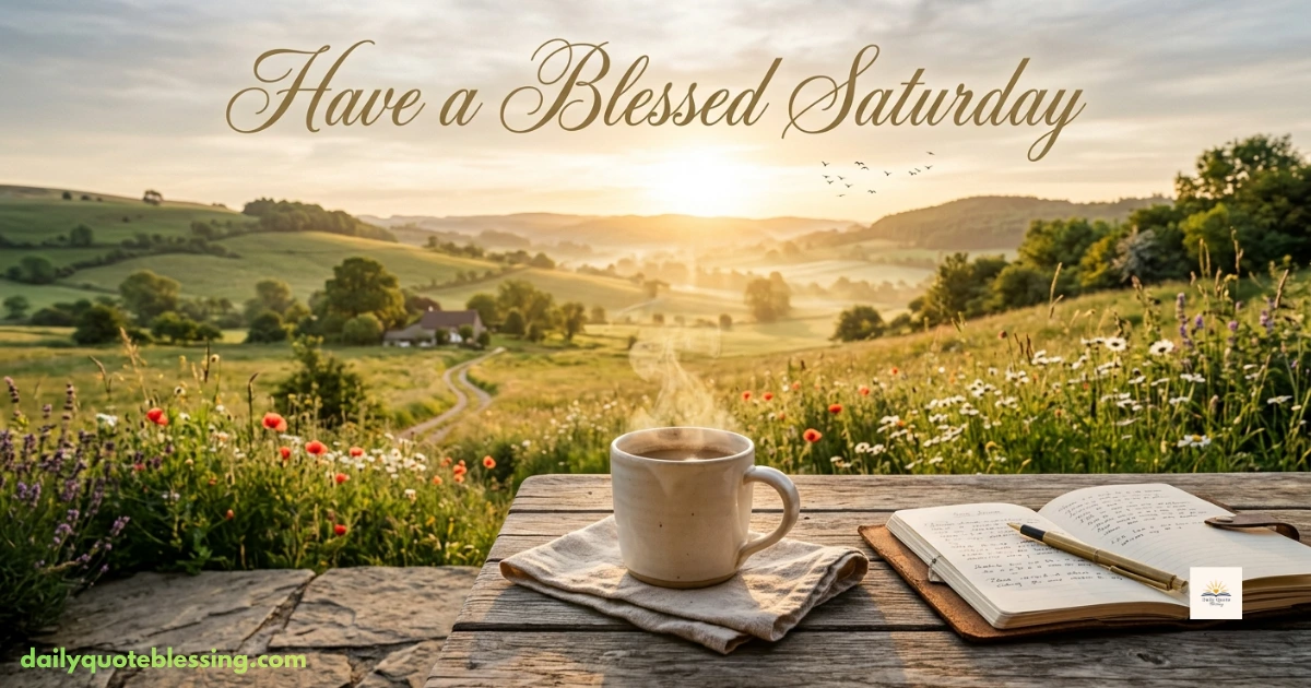 Have a Blessed Saturday with a peaceful sunrise and countryside