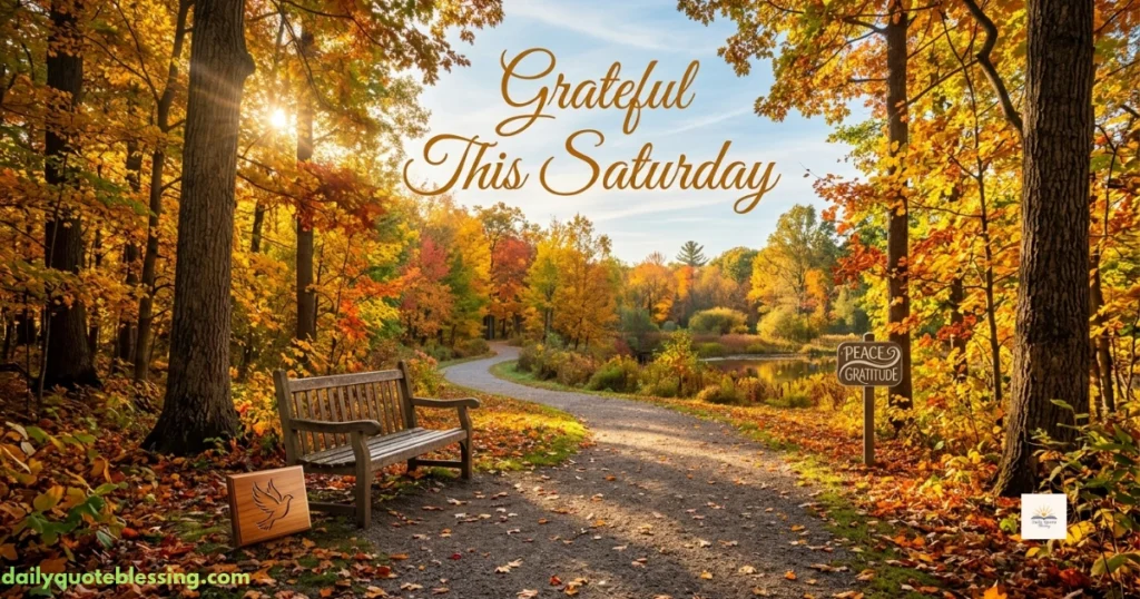 Thankful Saturday blessings with a peaceful autumn park